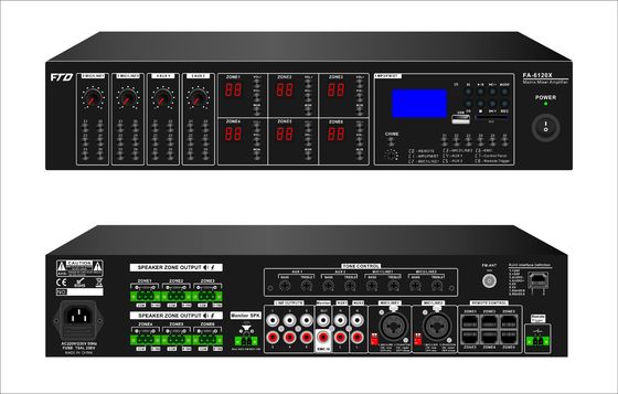 l'audio sistema di PA di Manica dell'amplificatore 6 della matrice 6*120W ha fissato 70dB il rapporto di s N
