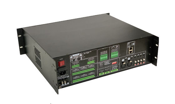 Amplificatore della classe D di zona dell'allarme antincendio 60HZ 500W 6 dei sistemi dell'evacuazione di voce del metallo EVAC