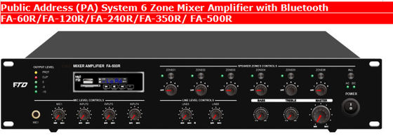 amplificatore audio dell'amplificatore del miscelatore di 6 zone con bluetooth